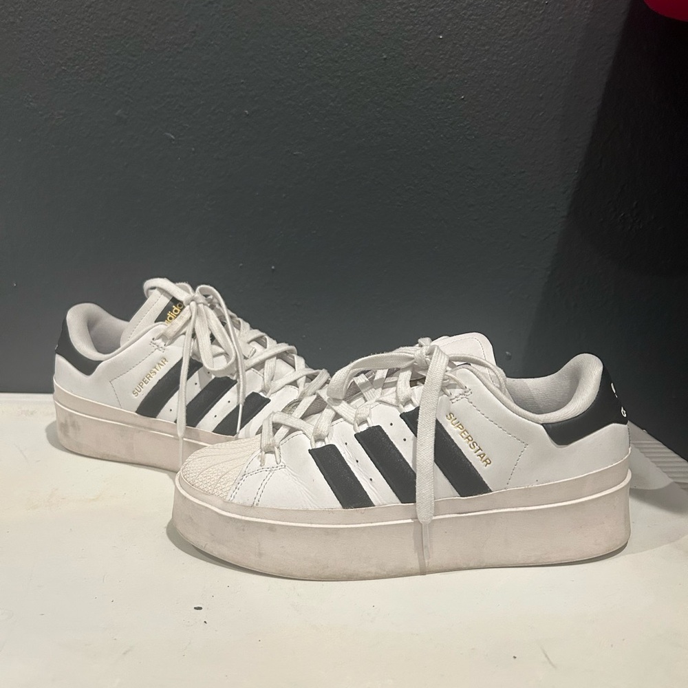 Adidas Women's Superstar Platform Sneakers - White and Black